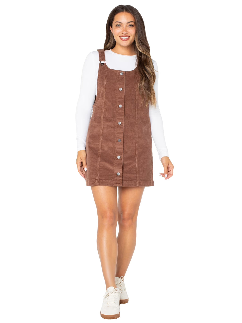 Women'S and Women'S plus Corduroy Pinafore Mini Dress, Sizes XS-4X