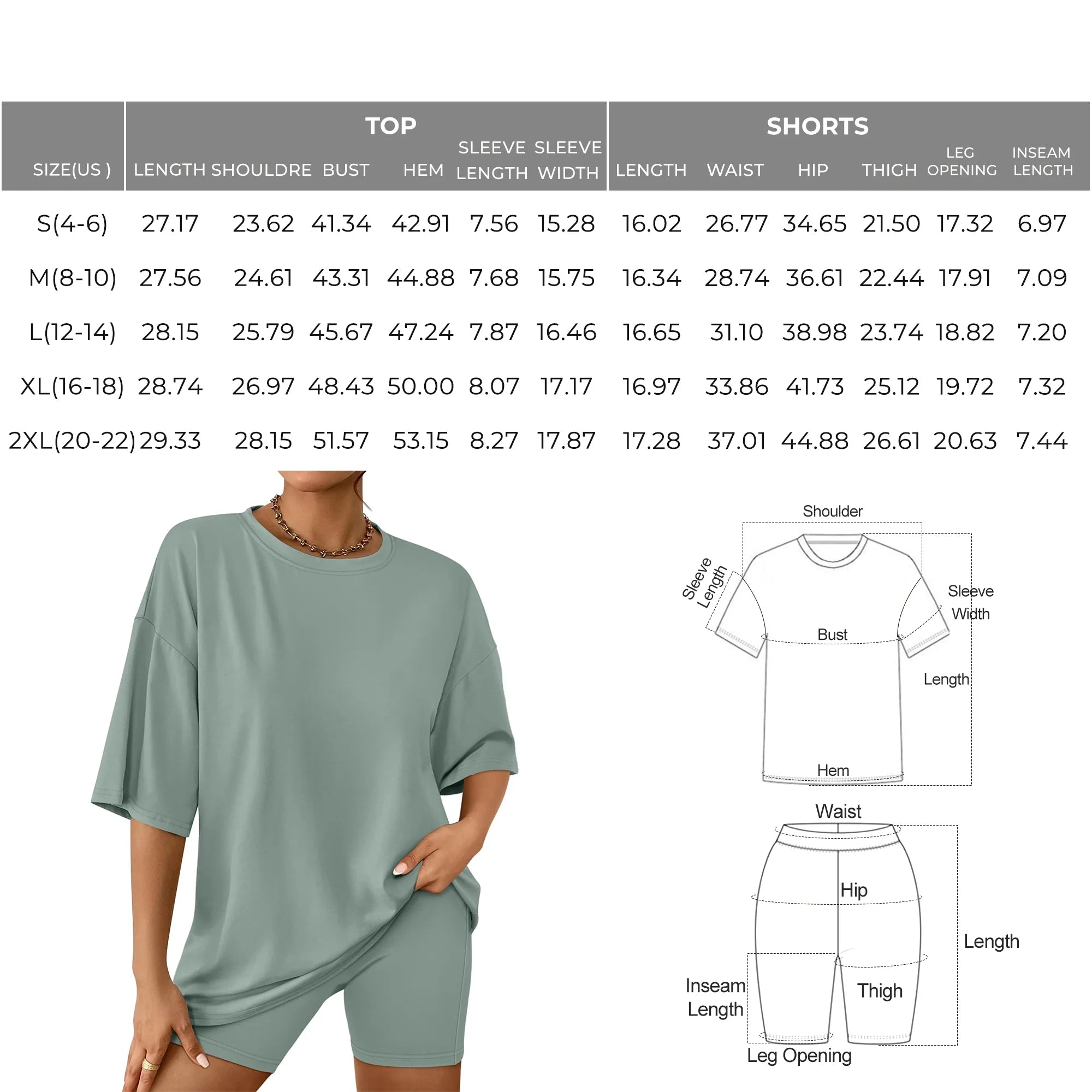 2 Piece Outfit for Women Lounge Sets Oversized Tshirts Matching Biker Short Summer Clothing