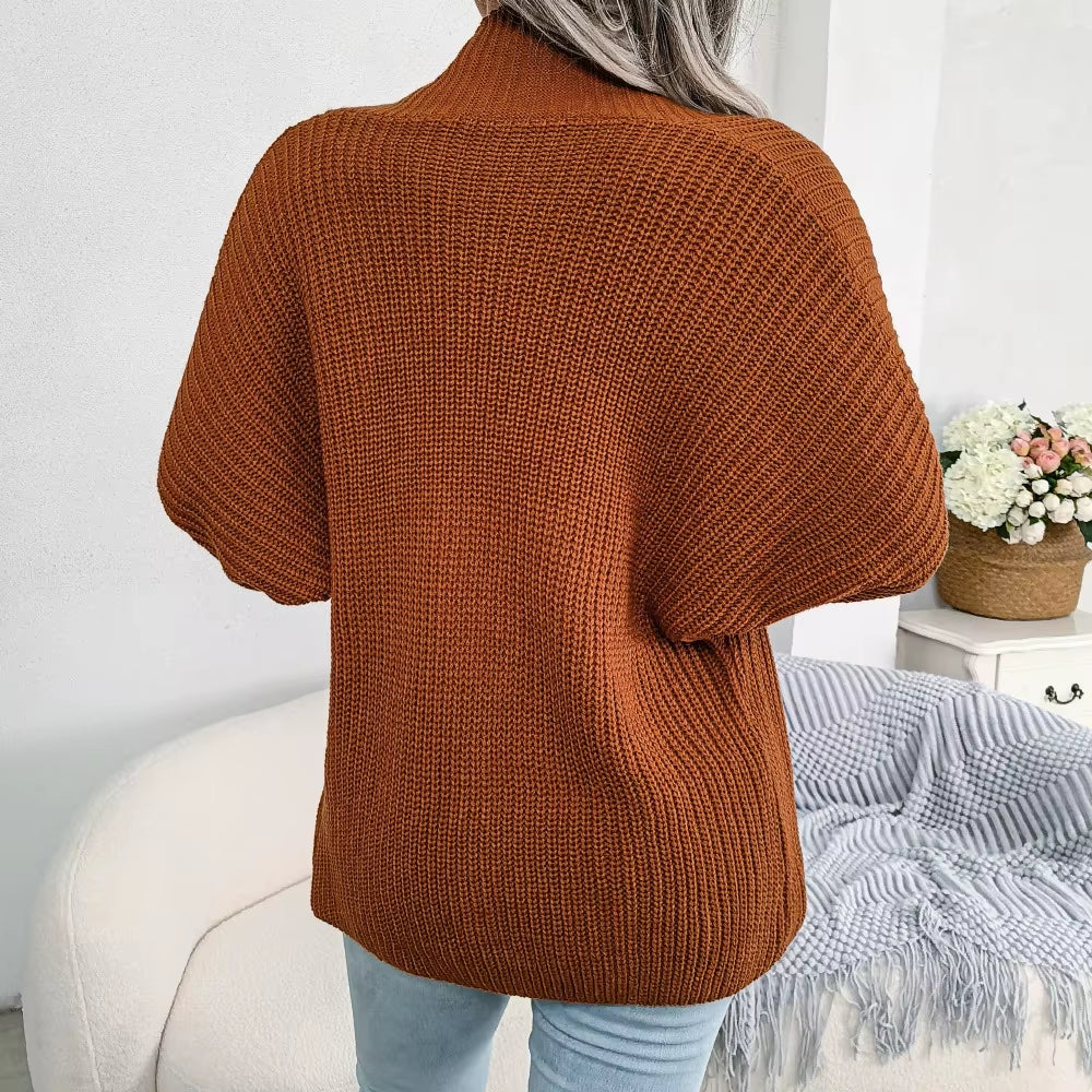 Women Autumn Cardigan Open Stitch Sweater Hollow Out Long Sleeve Solid Color Knitting Buttonless Sweater Coat Crochet Cardigan