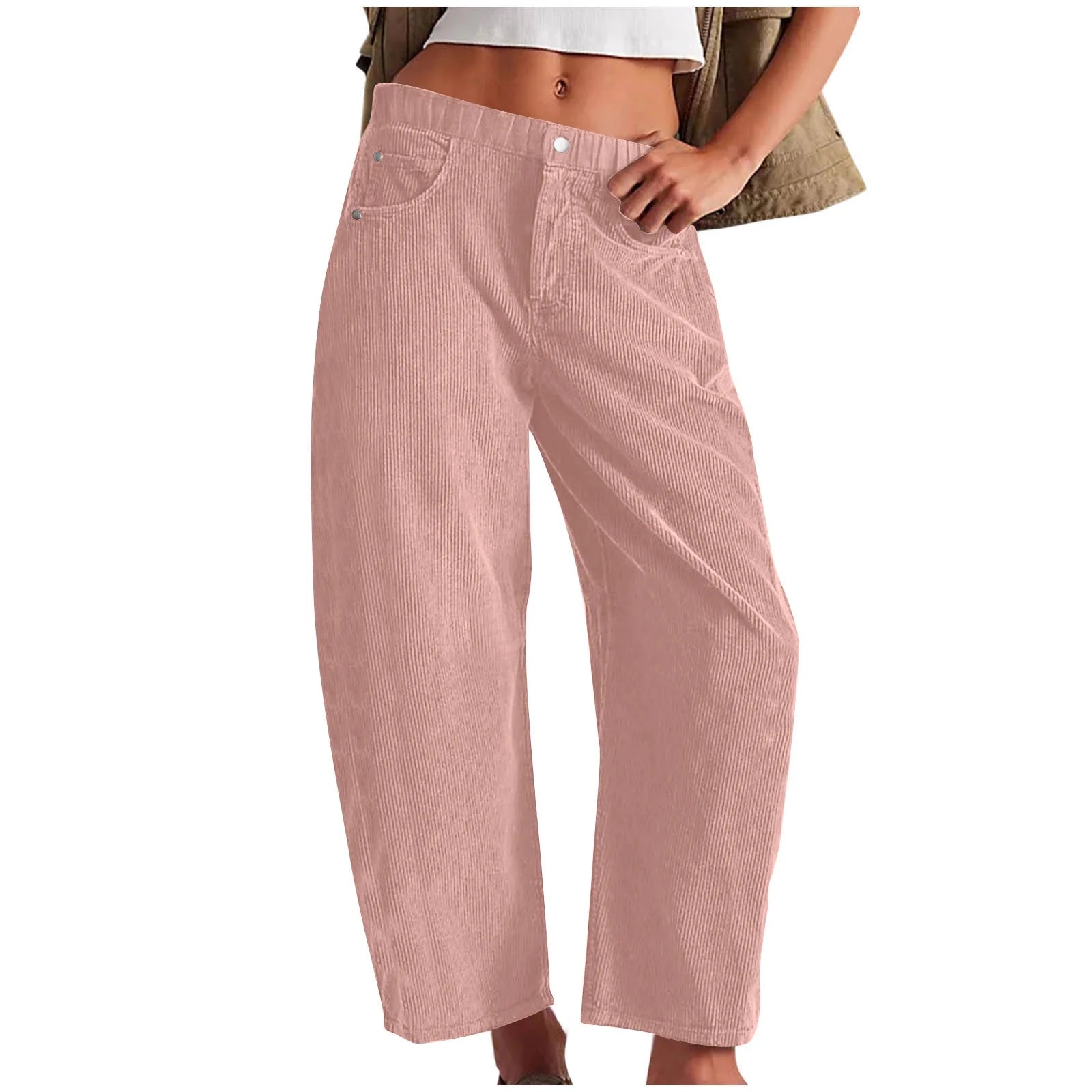 Corduroy Mid Waist Comfy Pants