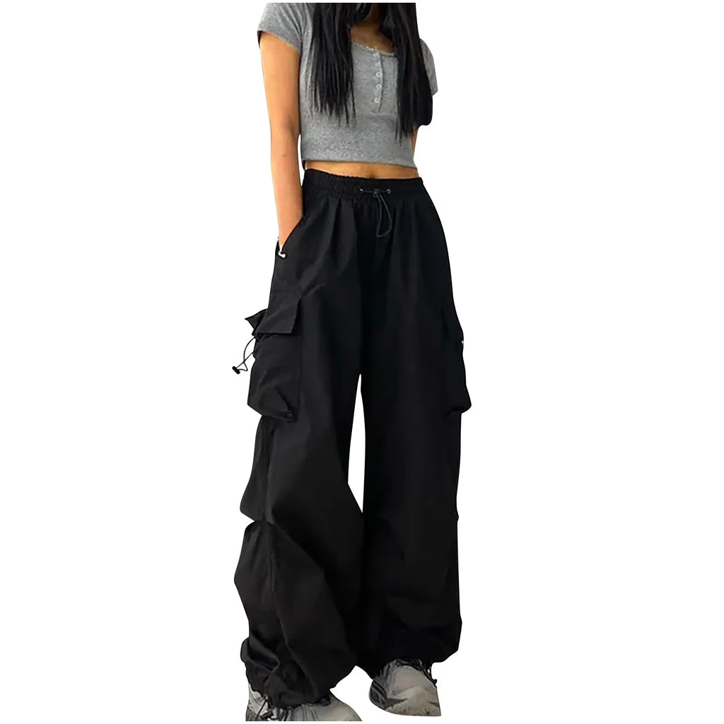 Womens High Waisted Cargo Jeans Wide Leg Stretch Baggy Jeans Multi Pocket