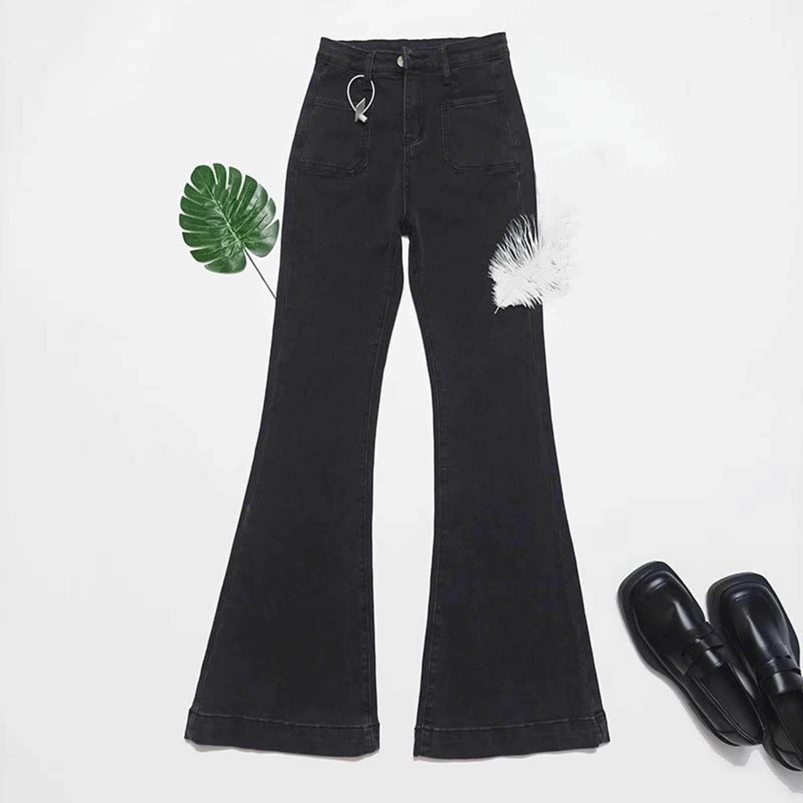 Women'S High Waisted Slim Fit Trousers Micro Flared Jeans Retro New Micro Flared Pants Straight Street Style Women'S Pants
