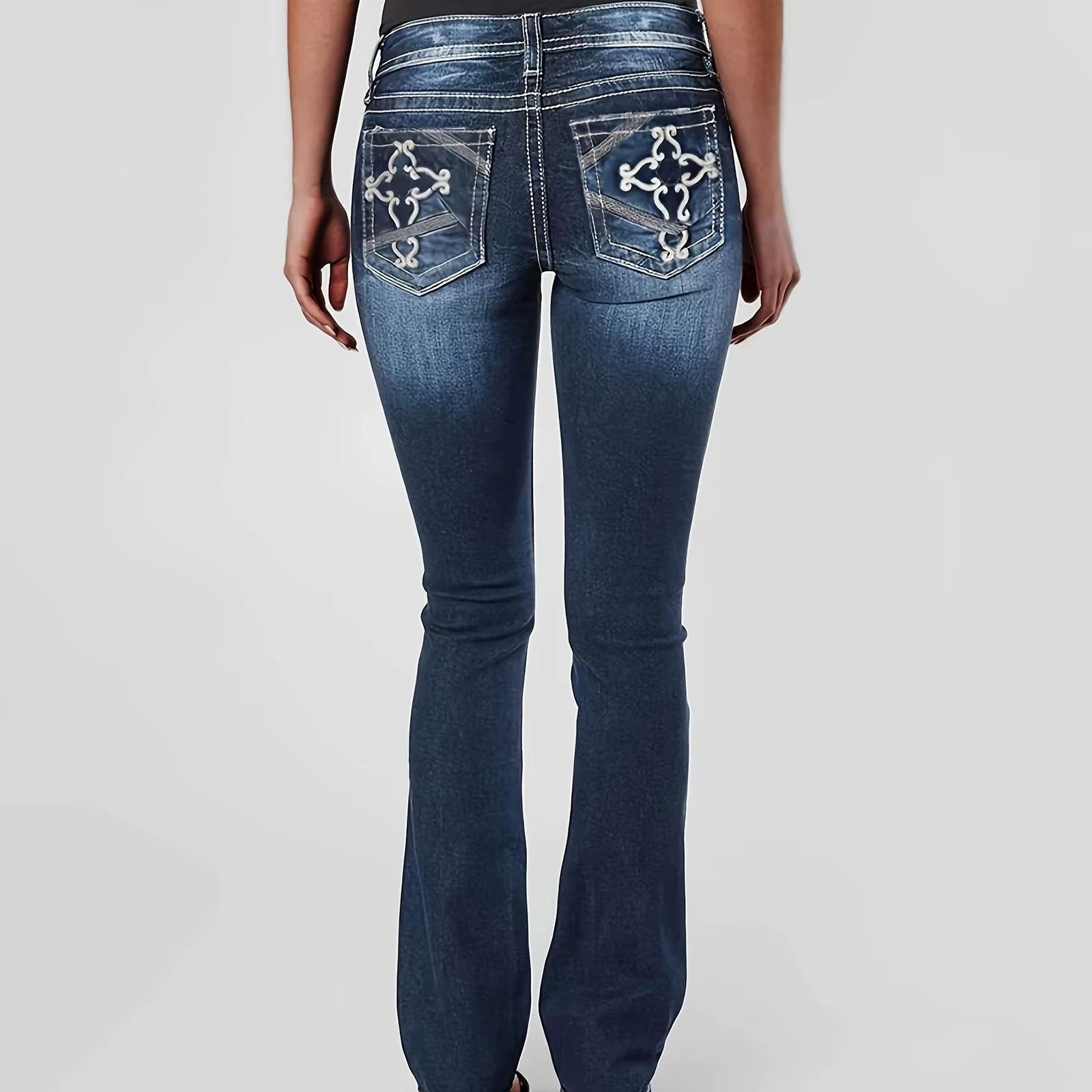 Y2K Fashion Harajuku Women Embroidered Jeans Ins Hip Hop Street Casual High Waist Straight Leg Wide Leg Pants Baggy Jeans Women