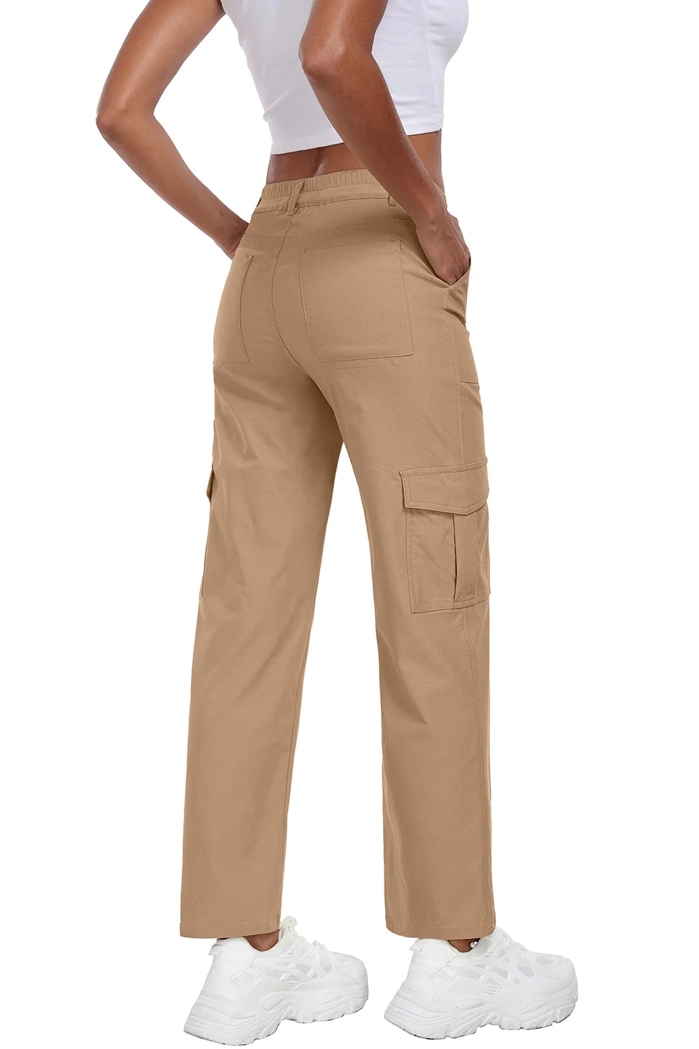 Womens Parachute Cargo Pants with Pockets 