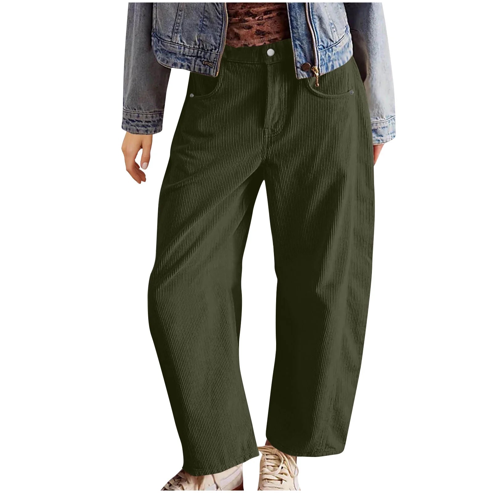 Corduroy Mid Waist Comfy Pants