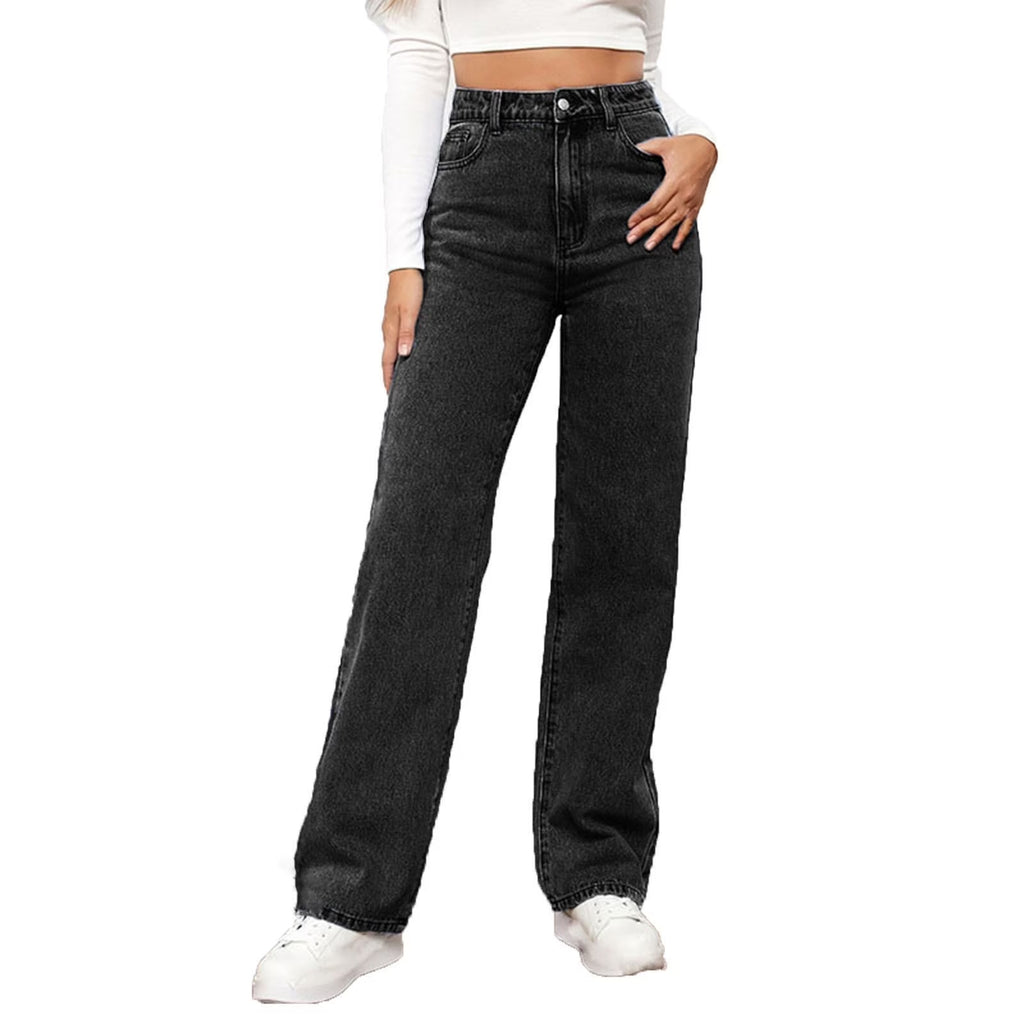  Straight Cut Jeans for Women Fashion Women High Waisted Stretch Slim Casual Pencil Pants
