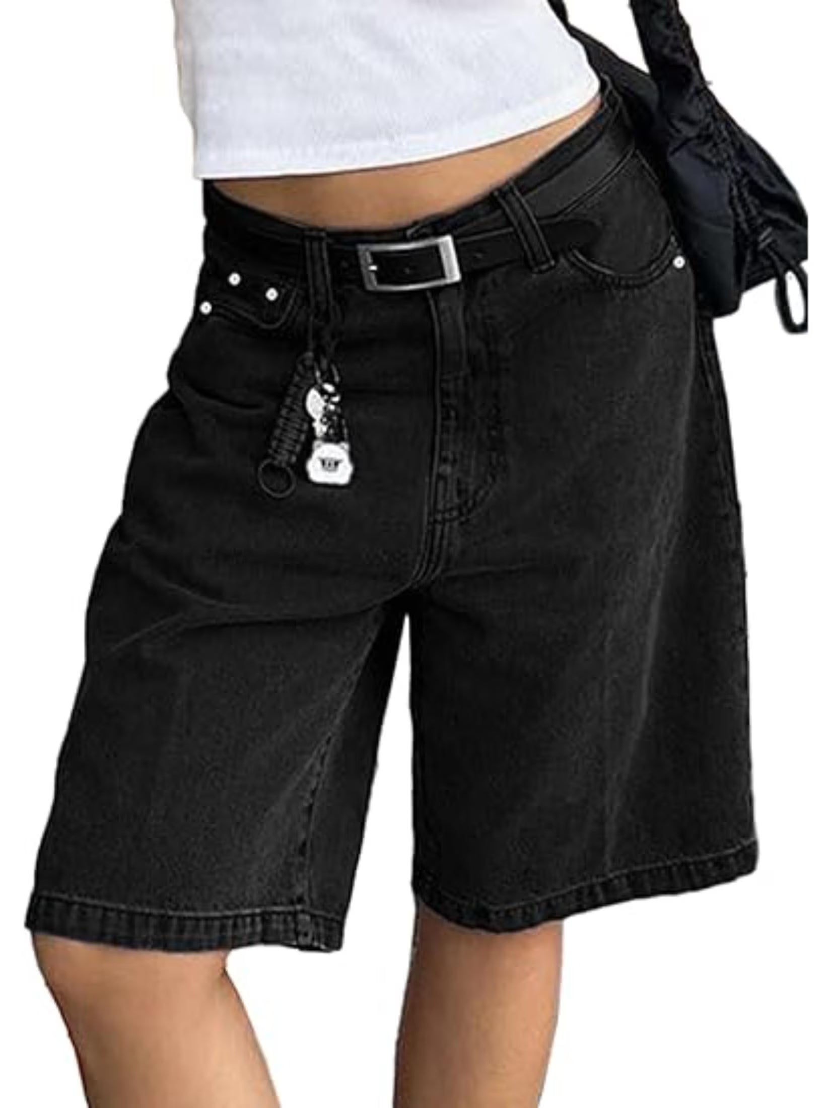 Women'S Denim Shorts Mid-Low Waist Jean Shorts for Women,Y2K Vintage Summer Streetwear