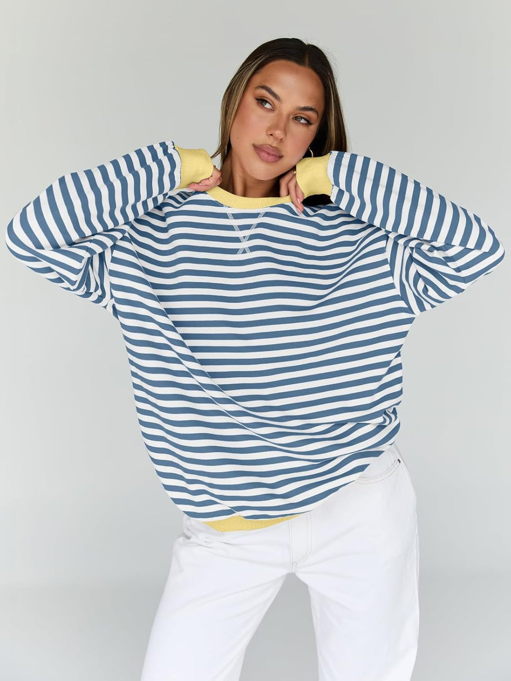 Oversized Striped Sweatshirt
