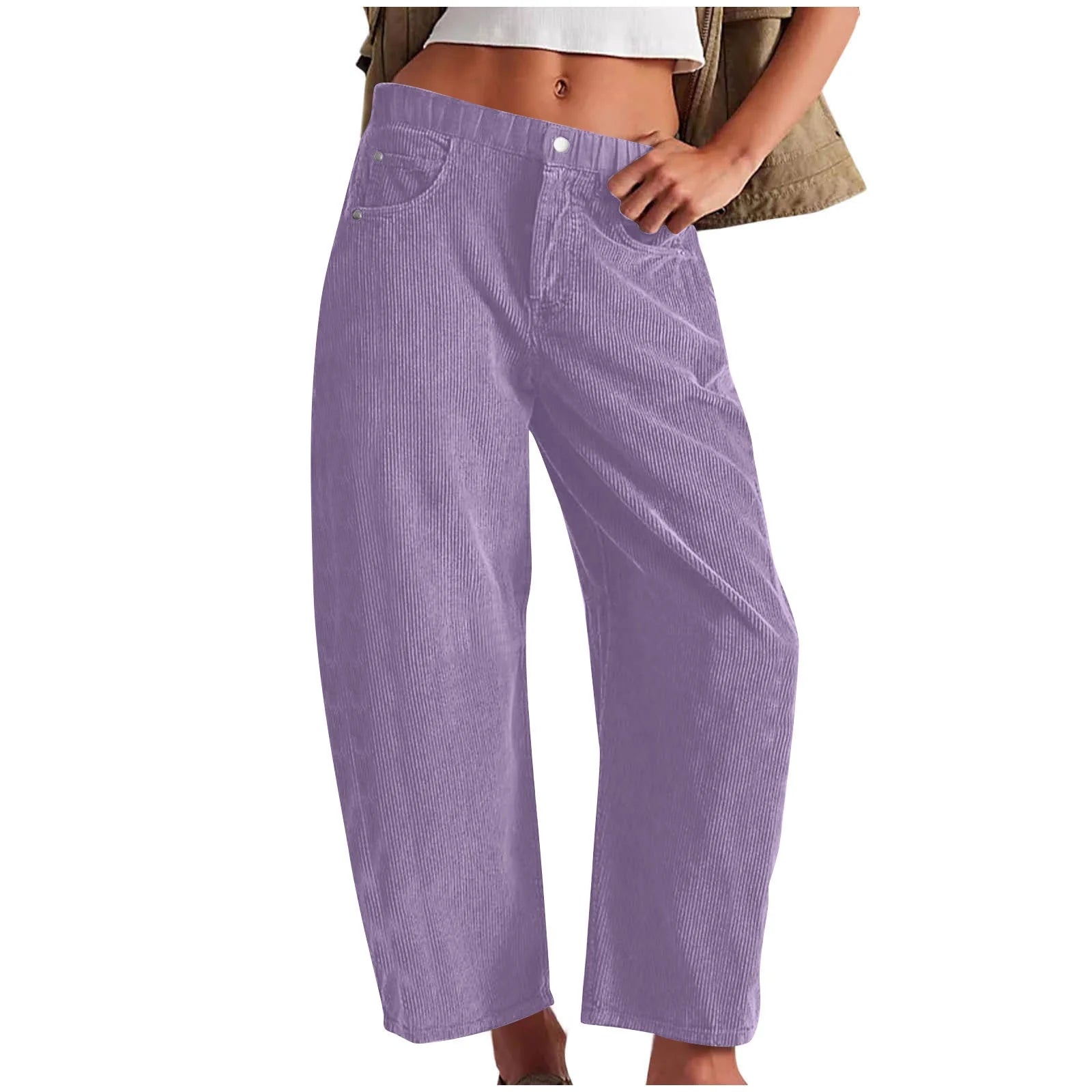 Corduroy Mid Waist Comfy Pants