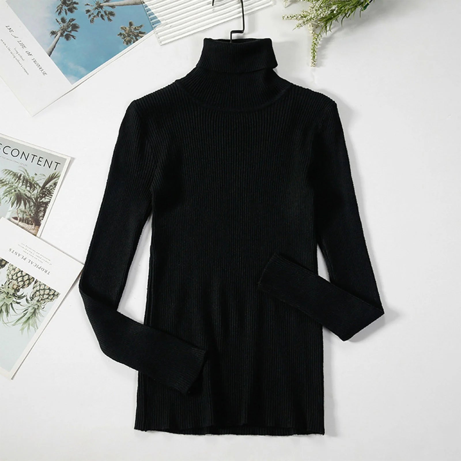 Long Sleeve Turtleneck Solid Color