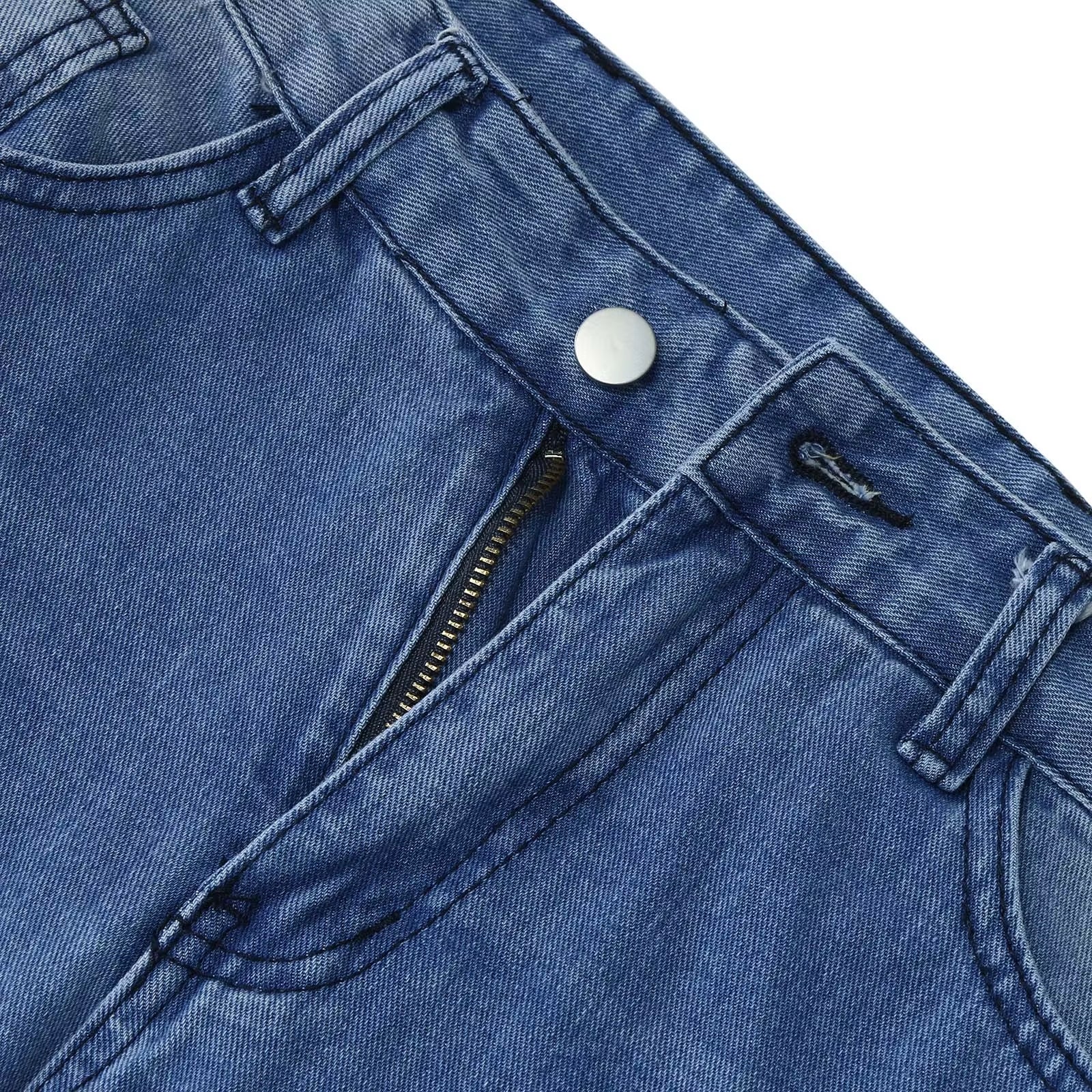Vintage Baggy Ripped Jeans Women Fashion 90S Loose Casual Solid Wide Leg Pants Zipper Fly Pocket High Waist Jeans Trousers