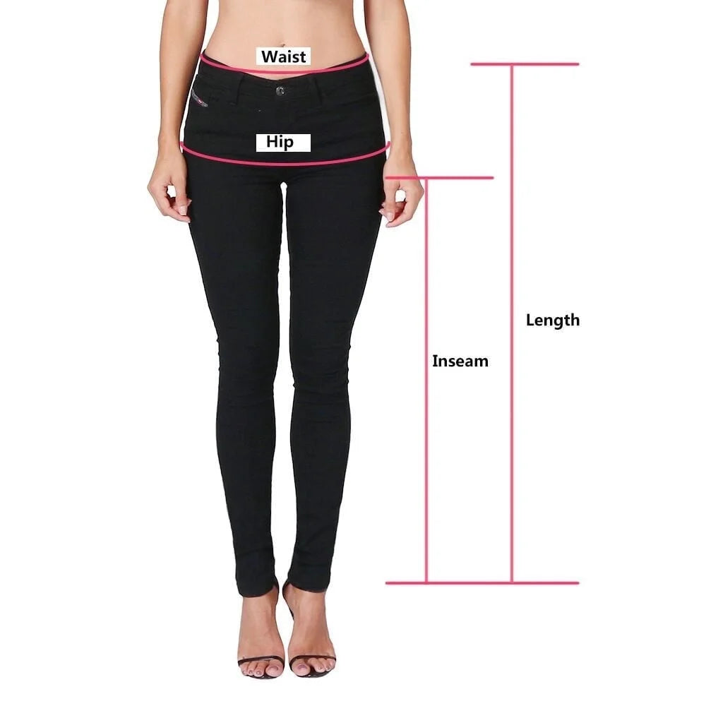 Women's Mid Waisted  Denim Pants Flare Cut Comfy Form Fitting 