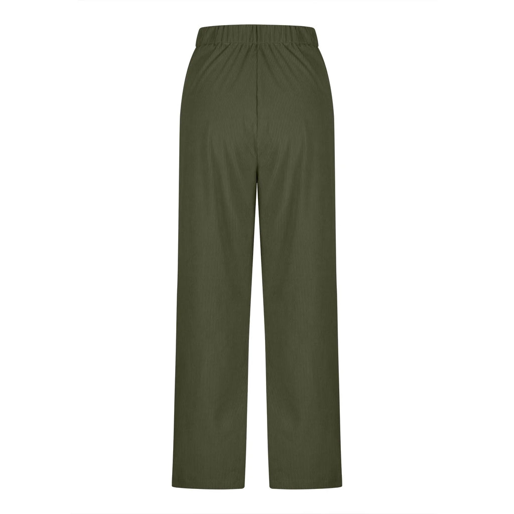 Corduroy Mid Waist Comfy Pants